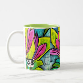 Caneca De Café Em Dois Tons Bela Coleção de Plantas