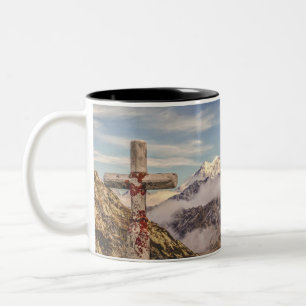 Caneca De Café Em Dois Tons Bela Cruz Cristã em Eclesiastes de Montanha