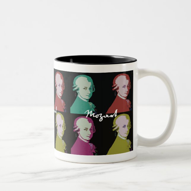 Caneca De Café Em Dois Tons Bela Mug Mozart (Direita)