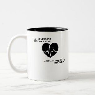 Caneca De Café Em Dois Tons Bela Para Parar O Coração... ...Enoug Matado