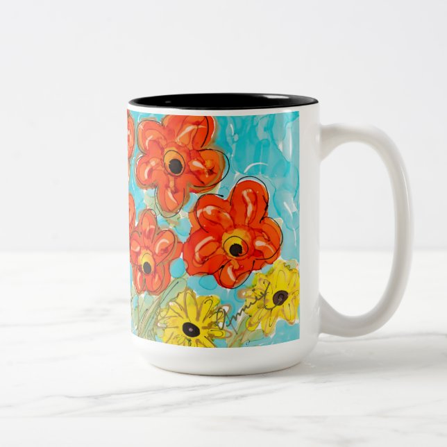 Caneca De Café Em Dois Tons Bela Ria Amor Café Mug (Direita)