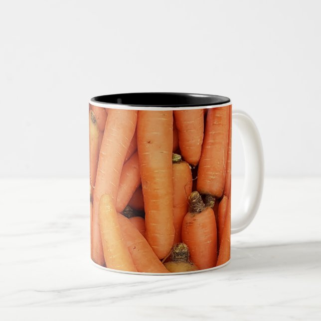 Caneca De Café Em Dois Tons Belas Frutas E Vegetais (Frente Esquerda)
