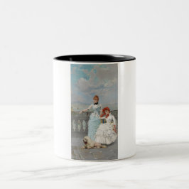 Caneca De Café Em Dois Tons Belas napolitanas (Jovens Italianas Elegantes)