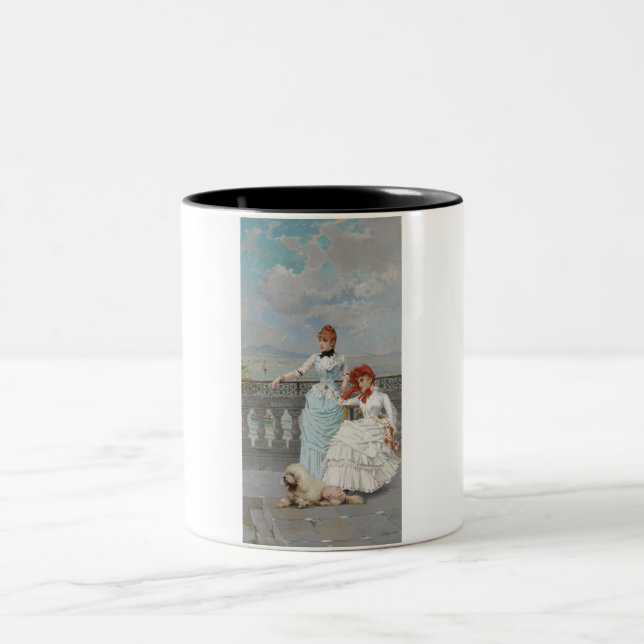 Caneca De Café Em Dois Tons Belas napolitanas (Jovens Italianas Elegantes) (Centro)