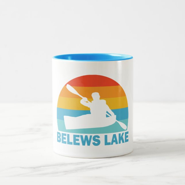 Caneca De Café Em Dois Tons Belews Lake Carolina do Norte Kayak (Centro)
