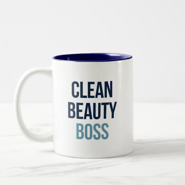 Caneca De Café Em Dois Tons Beleza limpa Chefe Café Mug para Beautycounter (Esquerda)