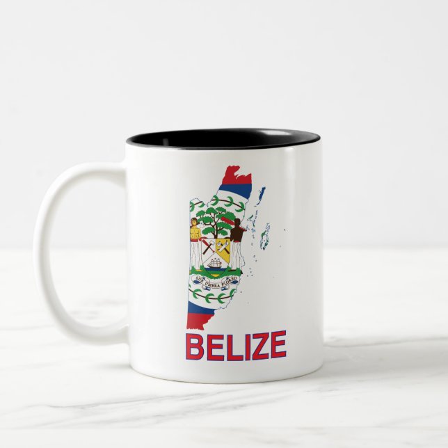 Caneca De Café Em Dois Tons Belize Map (Esquerda)