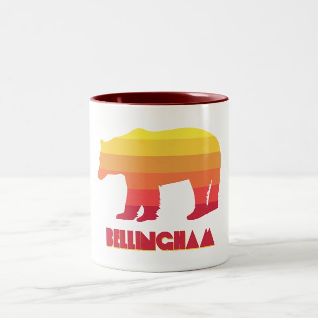 Caneca De Café Em Dois Tons Bellingham Washington Rainbow Bear (Centro)
