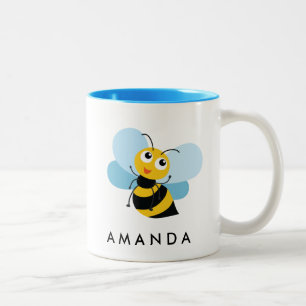Caneca De Café Em Dois Tons Belo AMARELO - BEE Personalizada