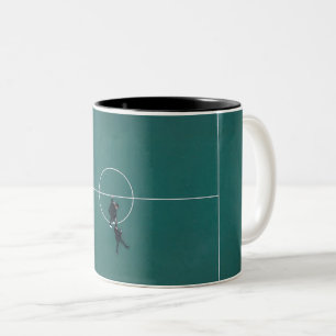 Caneca De Café Em Dois Tons Belo Design de basquete