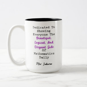 Caneca De Café Em Dois Tons Belo Lado Lógico e Elegante da Matemática