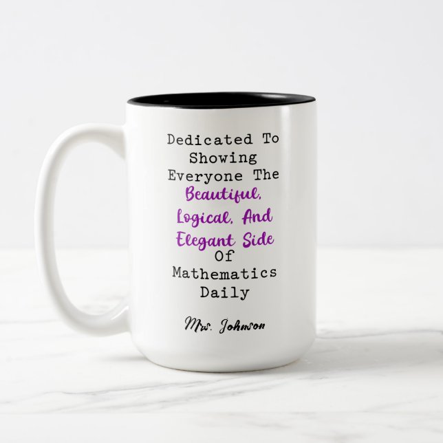 Caneca De Café Em Dois Tons Belo Lado Lógico e Elegante da Matemática (Esquerda)