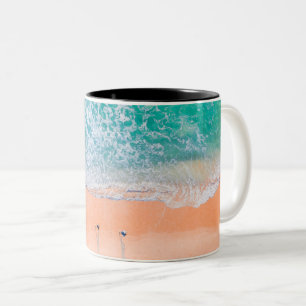 Caneca De Café Em Dois Tons Belo Mar Praia