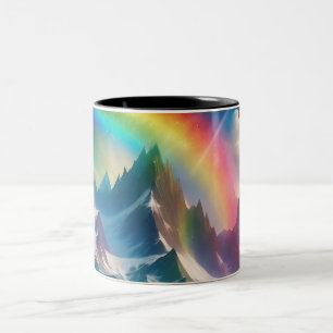 Caneca De Café Em Dois Tons Belo Rainbow Fantasy Realm