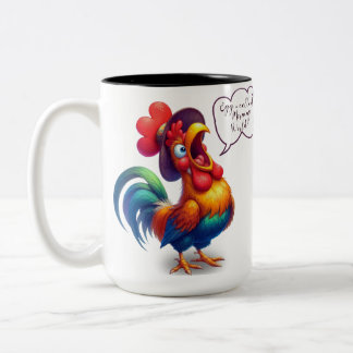Caneca De Café Em Dois Tons Belo Rooster Multicolorido Bom Dia Mug