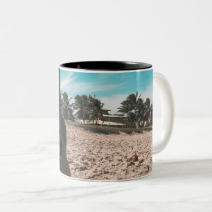 Caneca De Café Em Dois Tons Belo Violão Acústico