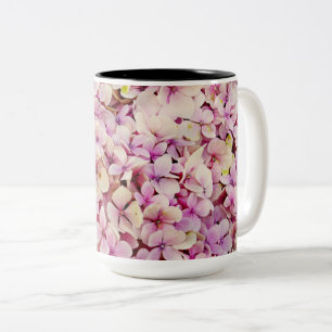 Caneca De Café Em Dois Tons Belos Flores de Hydrangea