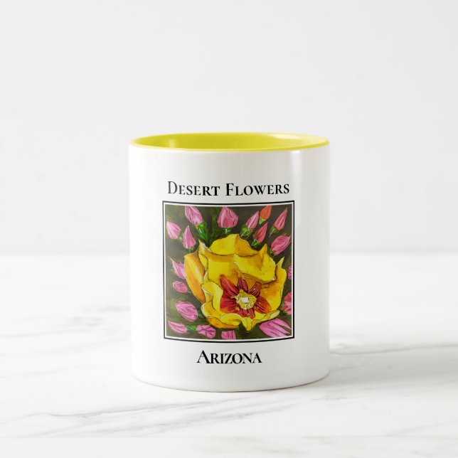 Caneca De Café Em Dois Tons Belos Flores do Deserto na Arizona (Centro)