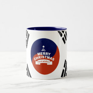 Caneca De Café Em Dois Tons Belos votos de Feliz Natal para a Coreia do Sul