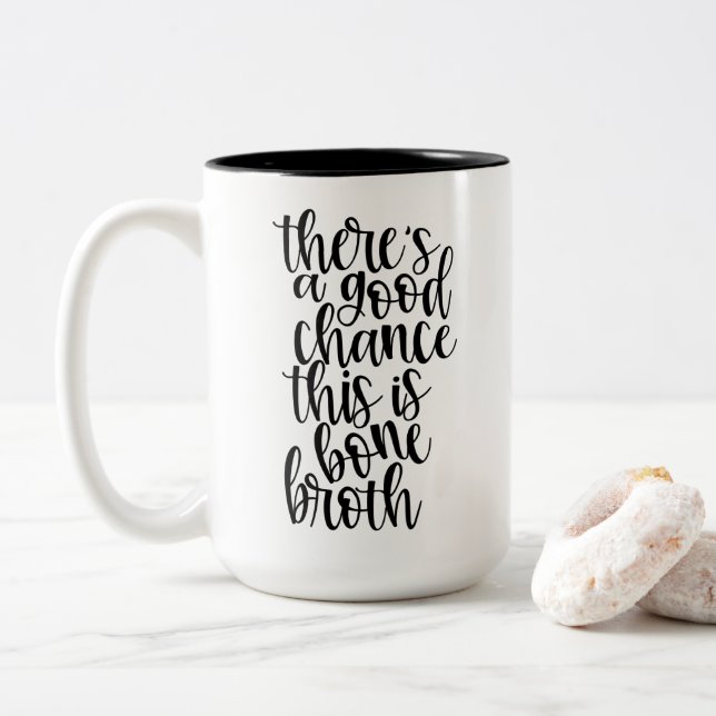 Caneca De Café Em Dois Tons Bem-estar Saúde Holística Irmão Osso (Com Donut)