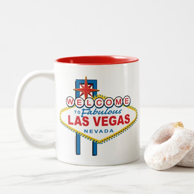 Caneca De Café Em Dois Tons Bem-vindo-a-Las-Vegas (Com Donut)