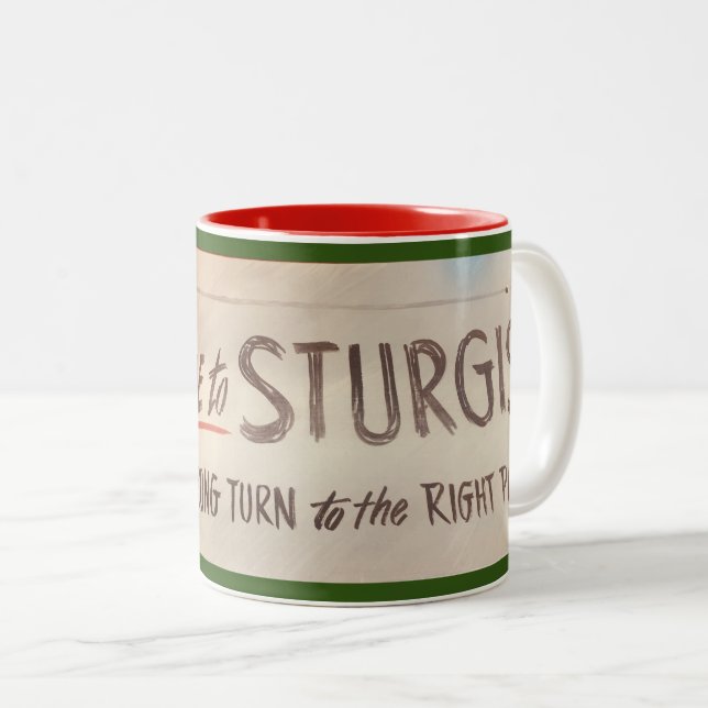Caneca De Café Em Dois Tons Bem-Vindo A Sturgis (Frente Esquerda)