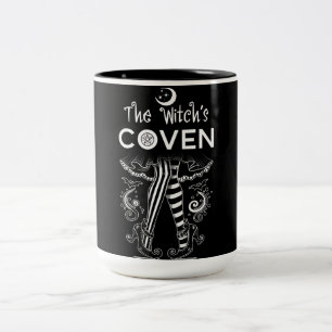 Caneca De Café Em Dois Tons Bem-vindo às Pernas de Bruxa da Minha Coven Hallow
