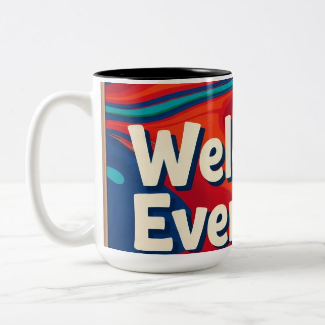Caneca De Café Em Dois Tons Bem-vindo em (Esquerda)