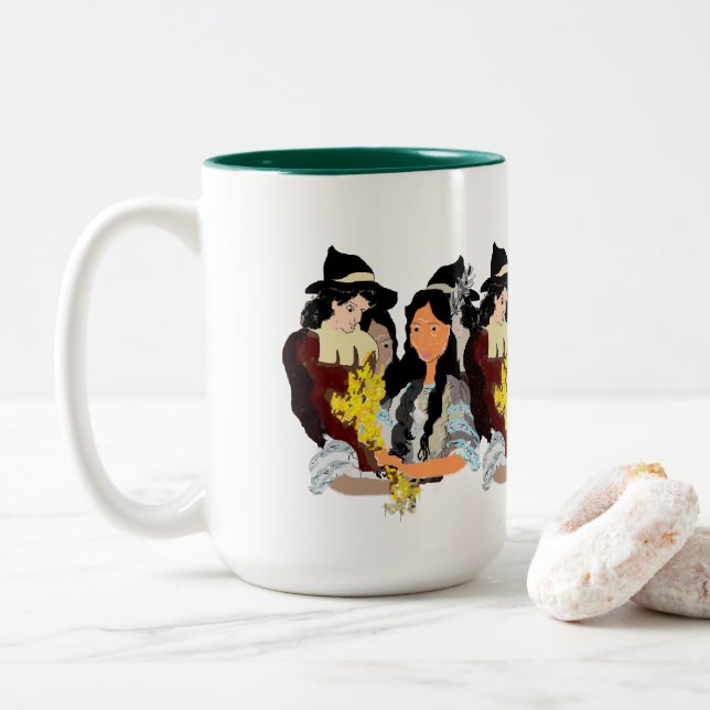 Caneca De Café Em Dois Tons Bênção de Ação de Graças (Com Donut)