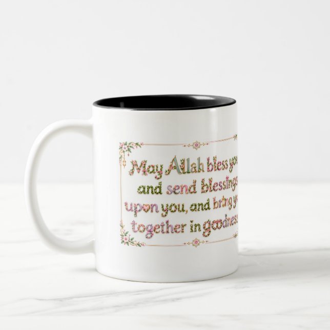 Caneca De Café Em Dois Tons Bênção de Casamento  (Esquerda)