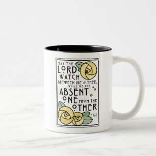 Caneca De Café Em Dois Tons Bênção de Mizpah  Rosa de Glasgow Amarelo