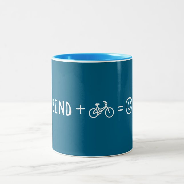 Caneca De Café Em Dois Tons Bend Oregon Plus Bikes Faz Você Feliz (Centro)