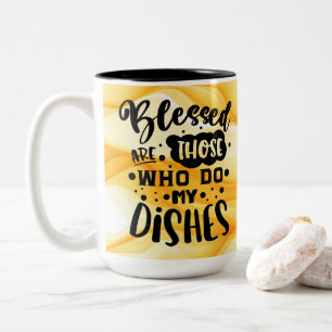 Caneca De Café Em Dois Tons Benditos os que lavam minha louça