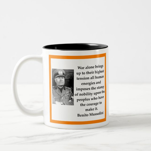 Caneca De Café Em Dois Tons Benito Mussolini (Esquerda)