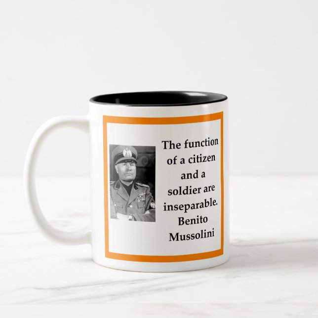Caneca De Café Em Dois Tons Benito Mussolini (Esquerda)