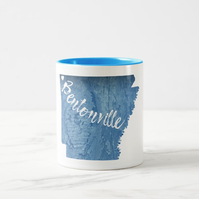 Caneca De Café Em Dois Tons Bentonville Arkansas Wood Grain (Centro)