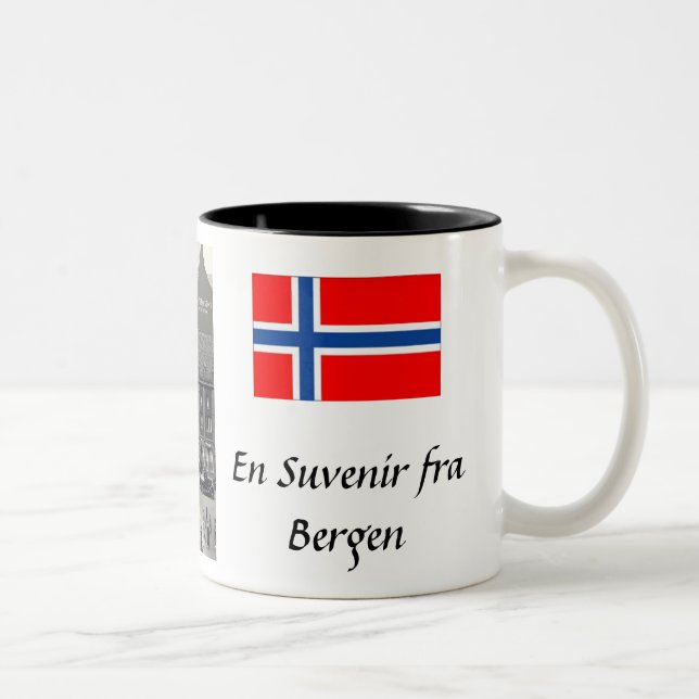 Caneca De Café Em Dois Tons Bergen Souvenir Mug (Direita)