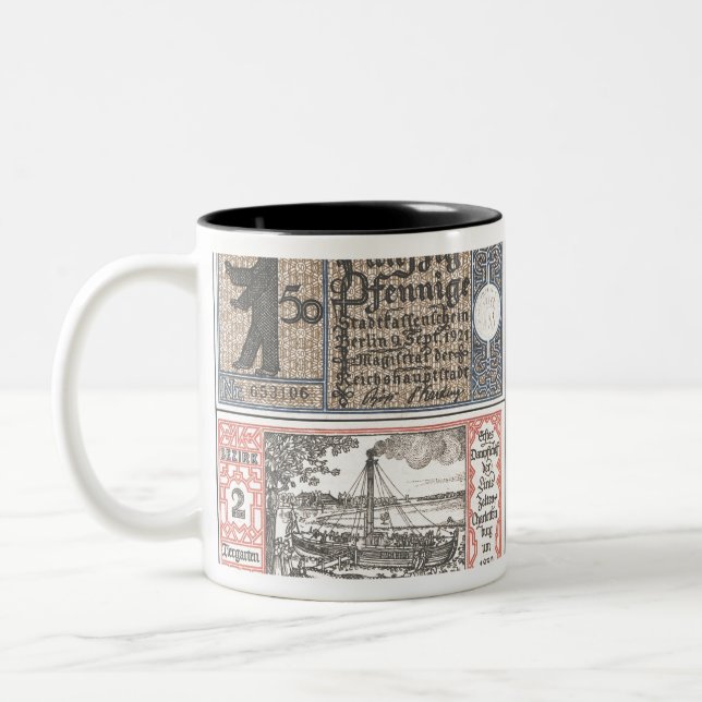 Caneca De Café Em Dois Tons Berlin 50 Pfennig 1921 Tiergarten (Esquerda)