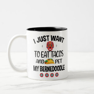 Caneca De Café Em Dois Tons Bernedoodle Amante de Taco Cinco De Mayo 2021
