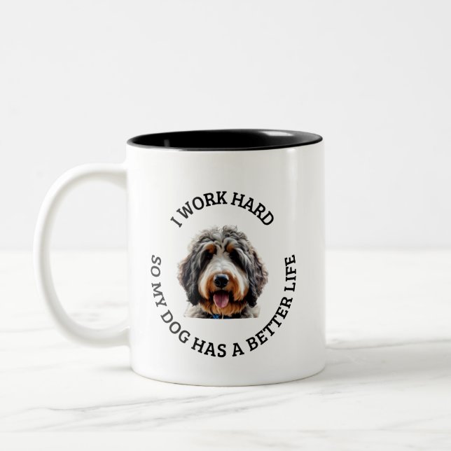 Caneca De Café Em Dois Tons Bernedoodle Mug (Esquerda)
