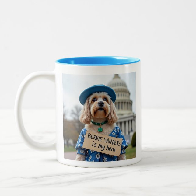 Caneca De Café Em Dois Tons Bernie Sanders É Meu Herói (Esquerda)