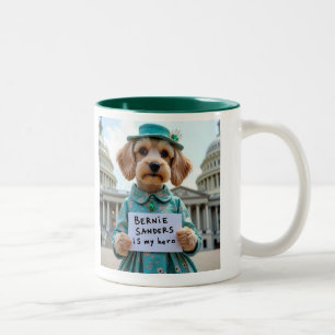 Caneca De Café Em Dois Tons Bernie Sanders É O MEU Cachorro Legal