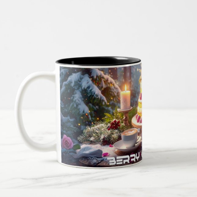 CANECA DE CAFÉ EM DOIS TONS BERRY CHRISTMAS (Esquerda)