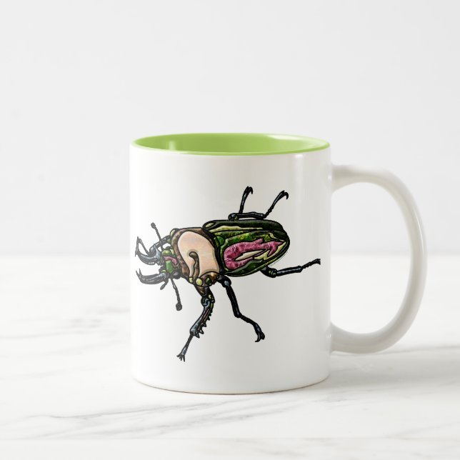 Caneca De Café Em Dois Tons Besouro Arco-Íris (Direita)