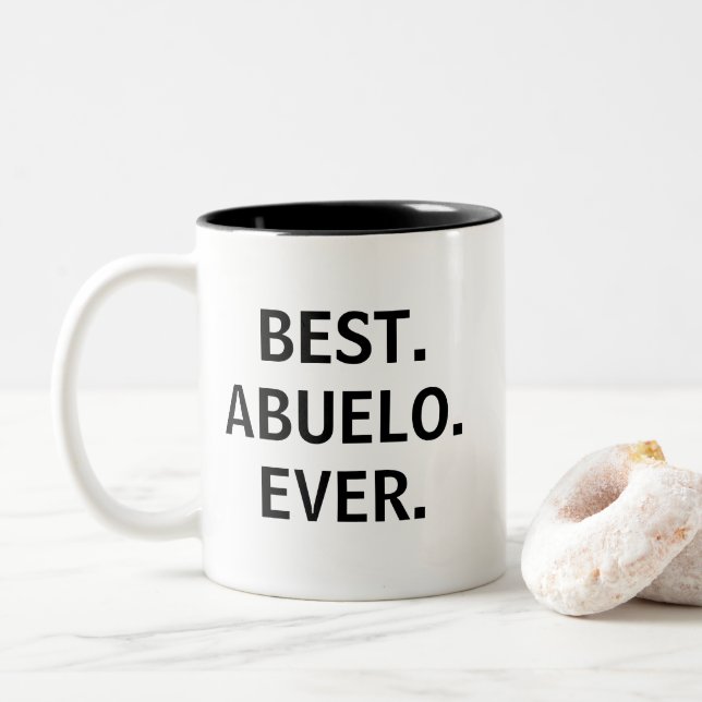 Caneca De Café Em Dois Tons Best Abuelo Ever Spanish Grandfather (Com Donut)