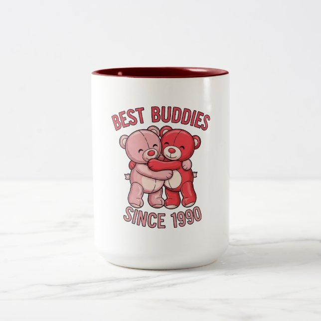Caneca De Café Em Dois Tons Best Buddies Since 1990 Bear (Centro)