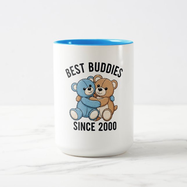 Caneca De Café Em Dois Tons Best Buddies Since 2000 Teddy Bears (Centro)