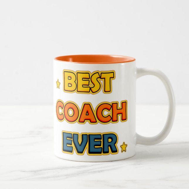 Caneca De Café Em Dois Tons Best Coach ever (Direita)