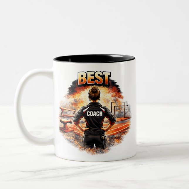 Caneca De Café Em Dois Tons Best Coach Tasse - Geschenk für Turntrainerin (Esquerda)