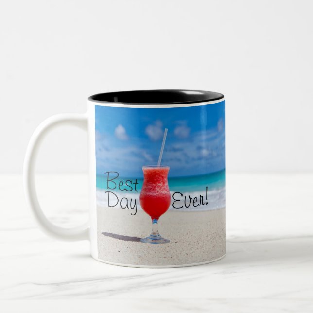Caneca De Café Em Dois Tons Best Day Beach (Esquerda)